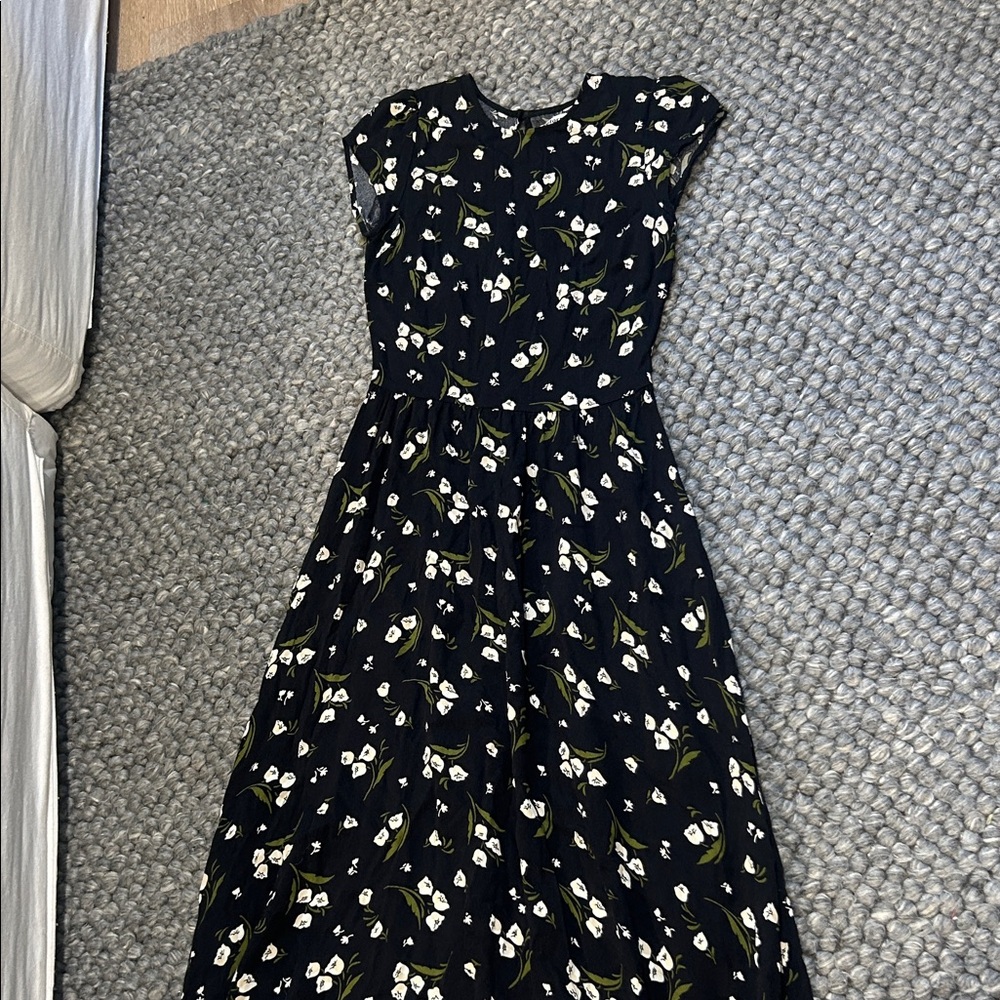 Reformation Gavin Floral Print Cutout Back Midi Dress Size 2 - Picture 4 of 12